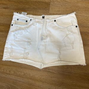 Carmar denim mini skirt white